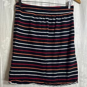 Hanna Andersson Skirt Womens XS Black Peach White Striped Cotton Jersey
